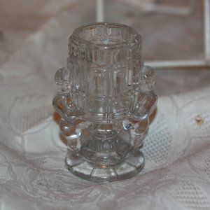 EAPG McKee Glass c.1900 Clear Peek-a-Boo Cherubs Boys Toothpick Holder